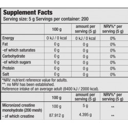 BIOTECH USA 100% Creatine Monohydrate - 1000 gr